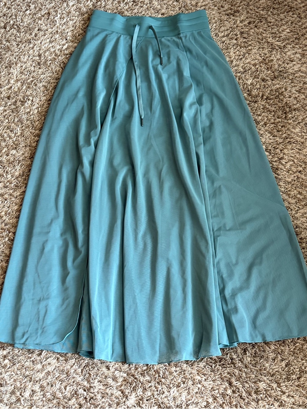 HALARA Mineral Blue Maxi Skirt with Drawstring Waist Size Small